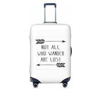 Unkhtt Copertura elastica per valigie da viaggio con stampa "Not All Who Wander are Lost", Nero , L, Bagaglio a mano