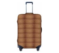 Unkhtt Copertura elastica per valigie in vimini intrecciato, con stampa a griglia, per valigie da viaggio, Nero , L, Bagaglio a mano