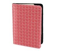 Unkhtt Custodia a portafoglio da viaggio per passaporto da 14 cm, con stampa a cuore, per uomini e donne, compatta e sicura, Nero , Taglia unica