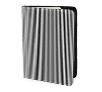 Unkhtt Custodia a portafoglio da viaggio per passaporto da 14 cm, con stampa a righe bianche e nere, per uomini e donne, compatta e sicura, Nero , Taglia unica