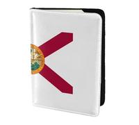 Unkhtt Custodia a portafoglio per passaporto da viaggio con bandiera della Florida, 14 cm, per uomini e donne, compatta e sicura, Nero , Taglia unica