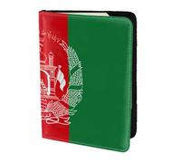 Unkhtt Custodia a portafoglio per passaporto da viaggio con bandiera dell'Afghanistan, 14 cm, per uomini e donne, compatta e sicura, Nero , Taglia unica