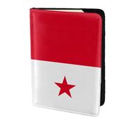 Unkhtt Custodia a portafoglio per passaporto da viaggio con bandiera di Panama, 14 cm, per uomini e donne, compatta e sicura, Nero , Taglia unica