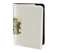 Unkhtt Custodia a portafoglio per passaporto da viaggio con motivo antico con ramo d'ulivo romano e stampa greca da 14 cm, per uomini e donne, compatta e sicura, Nero , Taglia unica