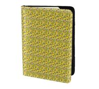 Unkhtt Custodia a portafoglio per passaporto da viaggio con stampa giallo limone e ape, 14 cm, per uomini e donne, compatta e sicura, Nero , Taglia unica