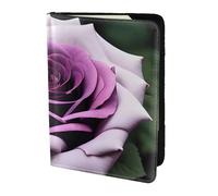 Unkhtt Custodia a portafoglio per passaporto da viaggio con stampa rosa nera nera da 14 cm, per uomini e donne, compatta e sicura, Nero , Taglia unica