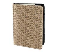 Unkhtt Custodia a portafoglio per passaporto da viaggio con stella marina, conchiglia, spiaggia sabbiosa, 14 cm, per uomini e donne, compatta e sicura, Nero , Taglia unica