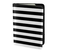 Unkhtt Custodia a portafoglio per passaporto da viaggio da 14 cm, a righe nere e bianche, per uomini e donne, compatta e sicura, Nero , Taglia unica