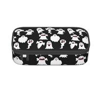 Unkhtt Divertente astuccio bianco con stampa fantasma per studenti, 20,3 x 5,1 x 9,4 cm, astuccio per scuola, ufficio, viaggio, Nero , Taglia unica