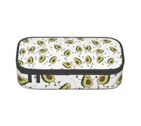 Unkhtt Divertente astuccio con stampa di avocado in stile cartone animato per studenti, 20 x 5 x 9,4 cm, astuccio per scuola, ufficio, viaggio, Nero , Taglia unica
