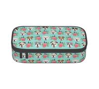 Unkhtt Divertente astuccio con stampa di cane inglese, 20,3 x 5,1 x 9,4 cm, astuccio per scuola, ufficio, viaggio, Nero , Taglia unica