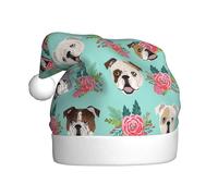 Unkhtt Divertente cappello da Babbo Natale con stampa di cane inglese, per feste di Capodanno, feste di Natale, accessorio per feste in costume