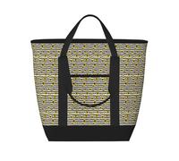 Unkhtt Elegante Sunflowersprint Donne Uomini Grande Capacità Borsa Tote Isolata per Picnic Consegna di Cibo Shopping