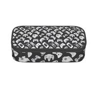 Unkhtt Game Controller Stampa Studente Matita Caso 8,3 X 2 X 9,4 cm Matita Pouch Scuola Ufficio Viaggio Penna Bag, Nero , Taglia unica