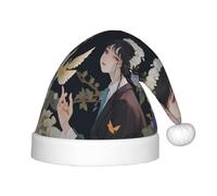 Unkhtt Gardenia - Cappello natalizio da elfo con stampa di fiori e uccelli, per bambini e bambine, ideale come regalo di Natale