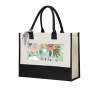 Unkhtt Grande capacità del regalo della borsa di tela delle donne della stampa dei fiori per i sacchetti della spesa dell'ufficio della scuola