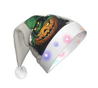 Unkhtt Green Ghost Horror Halloween Pumpkin 1 Stampa Unisex Cappello di Natale incandescente Festa Decorazione Accessorio Per Capodanno Cappello di Natale