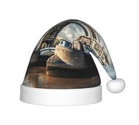 Unkhtt Historic Old Tower Bridge London Print - Cappello da elfo di Natale per ragazzi e ragazze, regalo per Natale e Capodanno