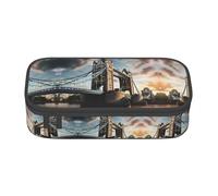 Unkhtt Historic Old Tower Bridge London Print Student Pencil Case 20,3 x 5,1 x 9,4 cm astuccio per scuola ufficio viaggio portapenne, Nero , Taglia unica