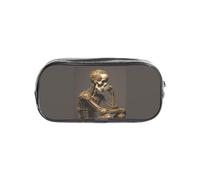 Unkhtt Interessante astuccio trasparente con stampa scheletro, per bambini, studenti, ragazzi e ragazze, organizer trasparente per cancelleria