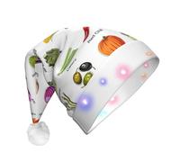 Unkhtt Introduzione Di Varie Verdure Stampa Uomini Donne Led Cappello Di Natale Santa Per Capodanno E Natale Festa Festa Accessorio