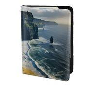 Unkhtt Ireland Outdoors County Clare The Cliffs - Custodia a portafoglio per passaporto da viaggio da 14 cm, per uomini e donne, compatta e sicura, Nero , Taglia unica