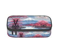 Unkhtt Japan Mount Fuji Landscape Print Student Pencil Case 20,5 x 5,1 x 9,4 cm astuccio per scuola, ufficio, viaggio, Nero , Taglia unica