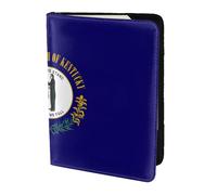 Unkhtt Kentucky State Flag Print 5.5 pollici passaporto viaggio portadocumenti custodia per uomini e donne compatto e sicuro, Nero , Taglia unica