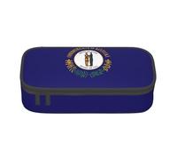Unkhtt Kentucky State Flag Print Student Pencil Case 20,5 x 5,1 x 9,4 cm astuccio per scuola, ufficio, viaggio portapenne, Nero , Taglia unica
