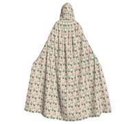 Unkhtt Mantello con cappuccio con stampa di cactus tropicali per adulti, per carnevale, cosplay, feste in maschera