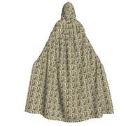 Unkhtt Mantello con cappuccio per adulti, stampa cactus, verde, per cosplay, feste in maschera, carnevale, costumi