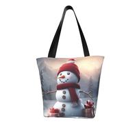 Unkhtt Merry Christmas Cute Snowman 1 Stampa Multi-Scena Borsa a tracolla Beach Tote Versatile Trasportare Escursionismo Shopping Vacanze Usura