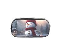 Unkhtt Merry Christmas Cute Snowman 1 Stampa Trasparente Astuccio per Bambini Studenti Ragazzi Ragazze Cancelleria Organizer Trasparente