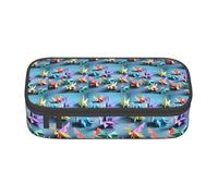 Unkhtt Origami Multicolor Papercraft Cranes Print Student Pencil Case 8.3 X 2 X 9.4 cm Pencil Pouch School Office Travel Pen Bag, Nero , Taglia unica