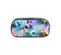 Unkhtt Origami Multicolor Papercraft Cranes Stampa Trasparente Astuccio per Bambini Studenti Ragazzi Ragazze Cancelleria Organizer Trasparente