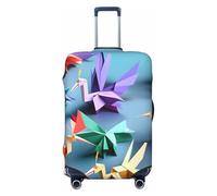 Unkhtt Origami Multicolor Papercraft Cranes Stampa Valigie Copertura Elasticizzata per Bagagli Rigido Soft Shell Valigie Viaggio, Nero , XL, Bagaglio a mano