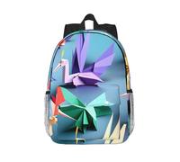 Unkhtt Origami Multicolore Papercraft Gru Stampa Impermeabile Funzionalità Zaino College Lavoro Escursionismo Viaggi Outdoor Appassionati