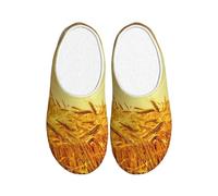 Unkhtt Pantofole per adulti con stampa campo di grano, morbide, anti-pelucchi, in flanella, suola antiscivolo, per casa e viaggio