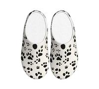 Unkhtt Pantofole per adulti con stampa di ossa e zampe, morbide, anti-pelucchi, in flanella, suola antiscivolo, per casa e viaggio