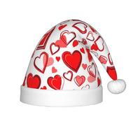 Unkhtt Romantico cuore rosso stampa bambini cappello di Natale inverno festa di Natale copricapo Natale Capodanno vacanze celebrazioni