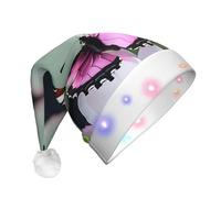Unkhtt Rosa Farfalla 1 Stampa Unisex Cappello di Natale incandescente Festa Decorazione Accessorio Per Capodanno Natale Cap