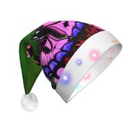 Unkhtt Rosa Fiore Viola Farfalla Stampa Unisex Cappello di Natale Incandescente Festa Decorazione Accessorio Per Capodanno Natale Cap