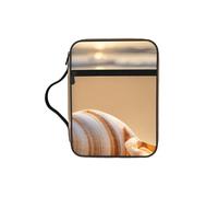 Unkhtt Seashell Landscape On The Beach Print Bibbia Storage Bag Scripture Holder Copertura impermeabile Viaggi Chiesa Oggetti di uso quotidiano