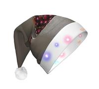 Unkhtt Secchiello con stampa di ciliegie da uomo e donna, cappello di Natale a LED, accessorio per feste di Natale e Capodanno