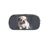 Unkhtt Simpatico astuccio trasparente con cucciolo di bulldog 1 stampa per bambini studenti ragazzi ragazze cancelleria organizer trasparente