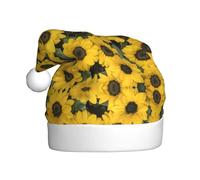 Unkhtt Simpatico cappello da Babbo Natale con stampa di girasole per feste di Capodanno, feste in costume di Natale accessorio per feste