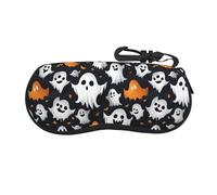 Unkhtt Simpatico fantasma bianco con stampa di Halloween Pratica custodia per occhiali da sole versatile custodia per occhiali da sole Smart Storage Daily Essentials