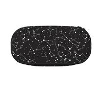 Unkhtt Starry Divination Costellazione Stampa Grande Capacità Matita Penna Pouch Studenti Doppia Zip Scuola Cancelleria Trucco Storage, Nero , Taglia unica, Organizer per borse