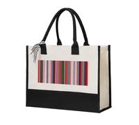 Unkhtt Strisce colorate Stampa Verticale Donne Canvas Tote Bag Regalo Grande Capacità Per Viaggi Scuola Ufficio Shopping Bags