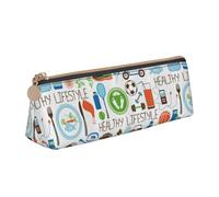 Unkhtt The Nature Wildlands Activities - Astuccio con stampa a triangolo, grande capacità, per penne e penne, per studenti e università, bianco, Taglia unica